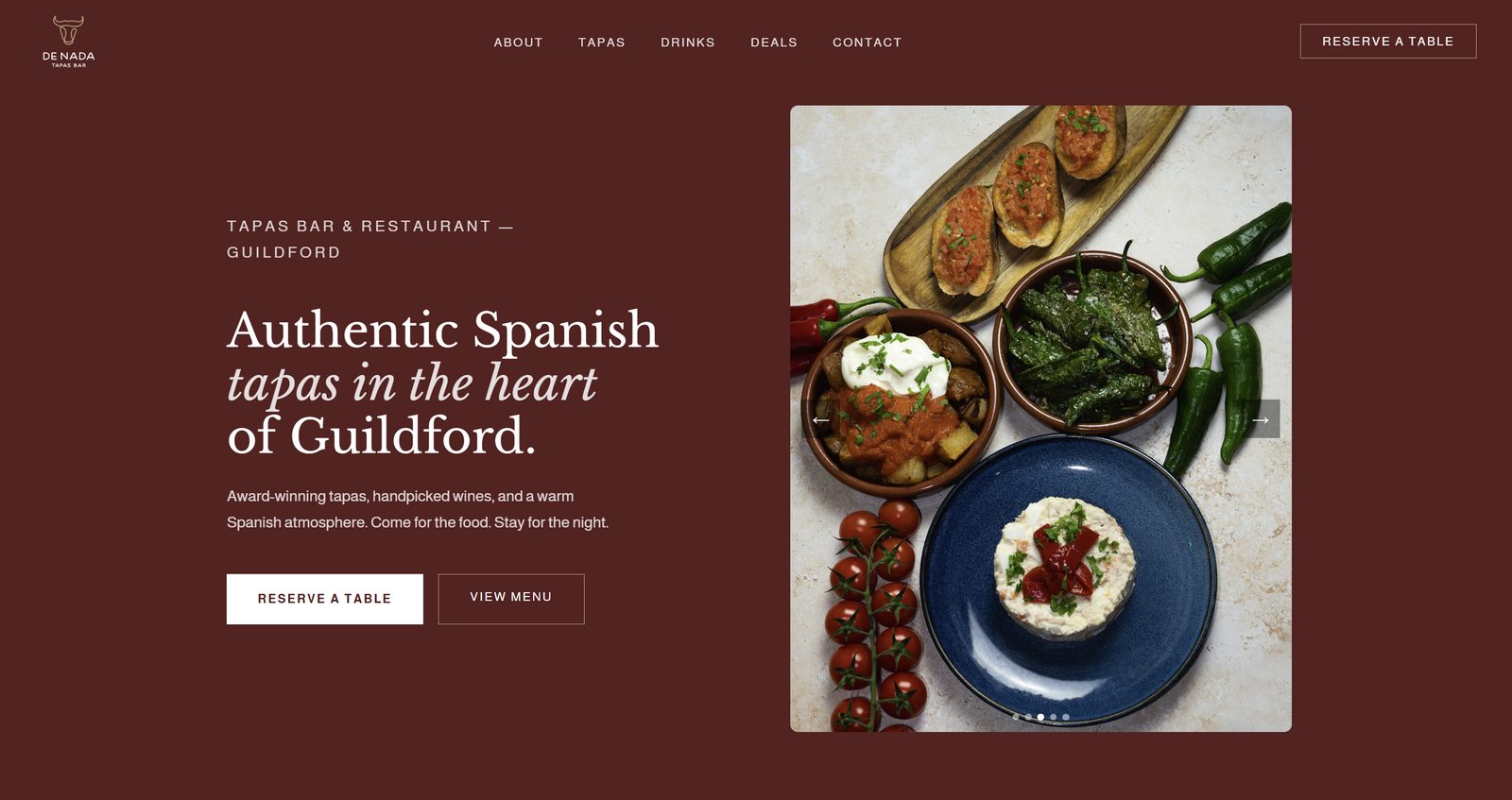De Nada's new coded website